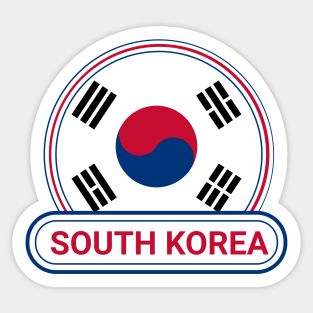 South Korea Country Badge - South Korea Flag Sticker